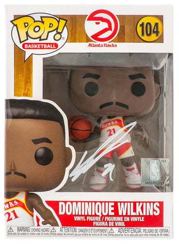 Dominique Wilkins Signed Hawks NBA Funko Pop Doll #104 - (SCHWARTZ COA)