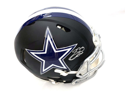 Emmitt Smith Signed Dallas Cowboys Black Speed Authentic Helmet Beckett Witness