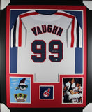 CHARLIE SHEEN (Ricky Vaughn wh TOWER) Signed Autographed Framed Jersey Beckett