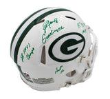 Brett Favre Signed Green Bay Packers Speed Auth White Alt 24 Helmet w/ 4 inscr.