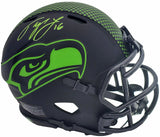 TYLER LOCKETT AUTOGRAPHED SEAHAWKS ECLIPSE BLACK SPEED MINI HELMET MCS 200481