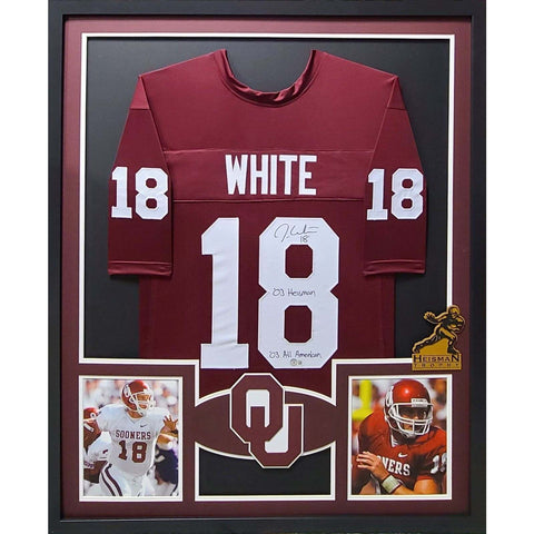 Jason White Autographed Signed Framed Oklahoma Heisman Jersey BECKETT