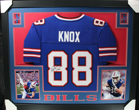 DAWSON KNOX (Bills blue SKYLINE) Signed Autographed Framed Jersey JSA