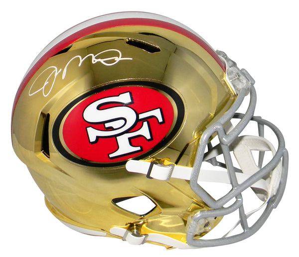 JOE MONTANA SIGNED SAN FRANCISCO 49ERS CHROME FULL SIZE SPEED HELMET BECKETT