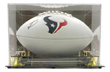 Stefon Diggs Signed Houston Texans Logo Football BAS w/ Case