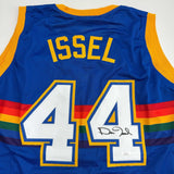 Autographed/Signed Dan Issel Denver Blue Retro Rainbow Basketball Jersey JSA COA