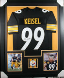 BRETT KEISEL (Steelers black TOWER) Signed Autographed Framed Jersey JSA