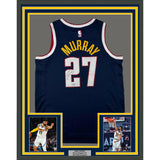 Framed Autographed/Signed Jamal Murray 33x42 Blue Authentic Jersey Fanatics COA