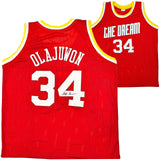 HOUSTON ROCKETS HAKEEM OLAJUWON AUTOGRAPHED RED JERSEY THE DREAM JSA 215698