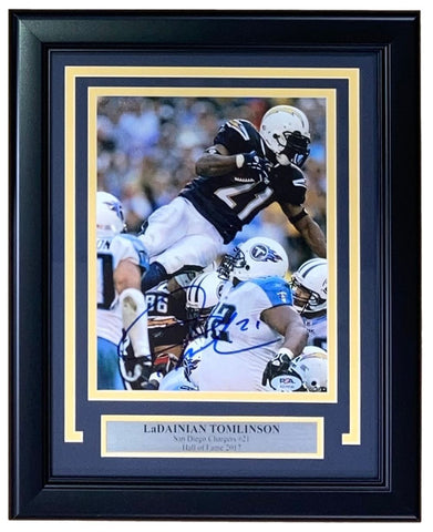 LaDainian Tomlinson Signed Framed 8x10 San Diego Chargers Photo PSA Hologram