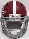 MAC JONES AUTOGRAPHED ALABAMA RED SPEED MINI HELMET BECKETT WITNESS 206522