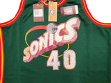 SONICS SHAWN KEMP AUTOGRAPHED GREEN AUTH M & N JERSEY NBA TOP 75 XXL MCS 203428