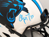 CHRISTIAN MCCAFFREY AUTO PANTHERS LUNAR FULL SIZE AUTH HELMET RECORD BECKETT