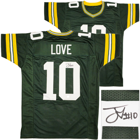 GREEN BAY PACKERS JORDAN LOVE AUTOGRAPHED GREEN JERSEY BECKETT WITNESS 232818