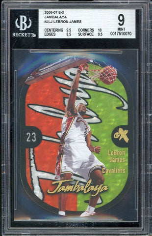 2006-07 Fleer E-X Jambalaya #J-LJ Lebron James Lakers BGS 9 MINT .5 AWAY GEM