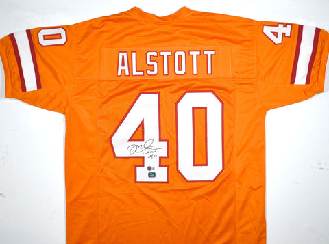 Mike Alstott Autographed Orange Pro Style Jersey - Beckett W Hologram *Black