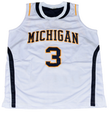 TREY BURKE AUTOGRAPHED MICHIGAN WOLVERINES #3 WHITE BASKETBALL JERSEY GTSM