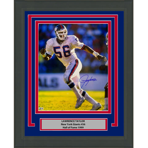 Framed Autographed/Signed Lawrence Taylor New York Giants 16x20 Photo BAS COA #2