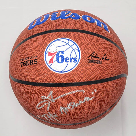 Allen Iverson Signed 76ers Wilson Logo NBA Basketball W/ The Answer Beckett