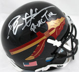 Deion Sanders Signed Florida State Black Schutt Mini Helmet w/Primetime-BAW Holo