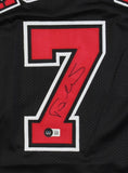 Toni Kukoc Signed Chicago Bulls Black Jersey (Beckett) 3xNBA Champion 1996-1998