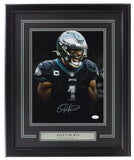 Jalen Hurts Signed Framed Philadelphia Eagles 11x14 Football Yell Photo JSA