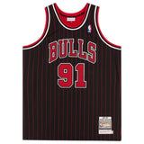 Dennis Rodman Autographed Bulls Pinstripe Authentic Jersey Fanatics