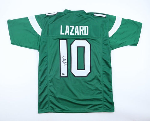 ALLEN LAZARD SIGNED AUTOGRAPHED NEW YORK JETS #10 GREEN JERSEY BECKETT