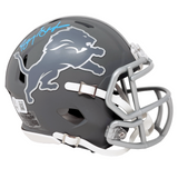 Barry Sanders Detroit Lions Signed Riddell Slate Mini Helmet BAS Beckett