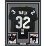 Framed Autographed/Signed Jack Tatum 33x42 Oakland Black Jersey JSA COA #2