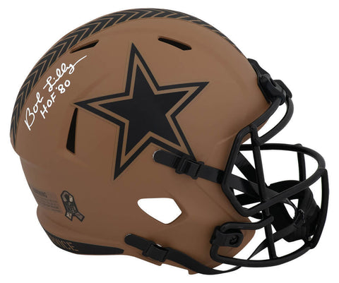 Bob Lilly Signed Cowboys SALUTE 2024 Riddell F/S Rep Helmet w/HOF (SCHWARTZ COA)