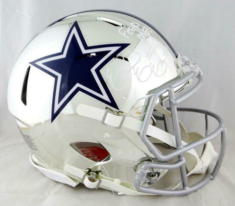 Ezekiel Elliott Signed Cowboys F/S Chrome Speed Authentic Helmet w/INSC- Beckett