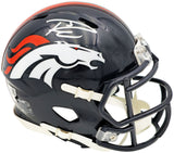 RUSSELL WILSON AUTOGRAPHED BRONCOS BLUE SPEED MINI HELMET FANATICS HOLO 227950