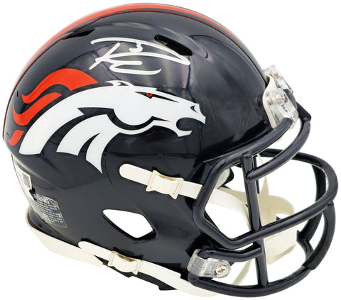 RUSSELL WILSON AUTOGRAPHED BRONCOS BLUE SPEED MINI HELMET FANATICS HOLO 227950