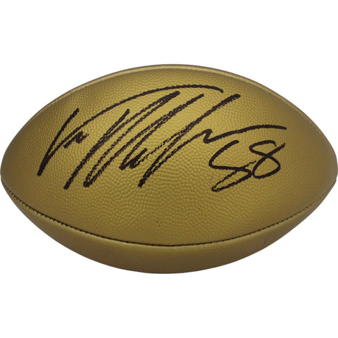 Von Miller Autographed/Signed Denver Broncos SB 50 Gold Football Beckett 48685