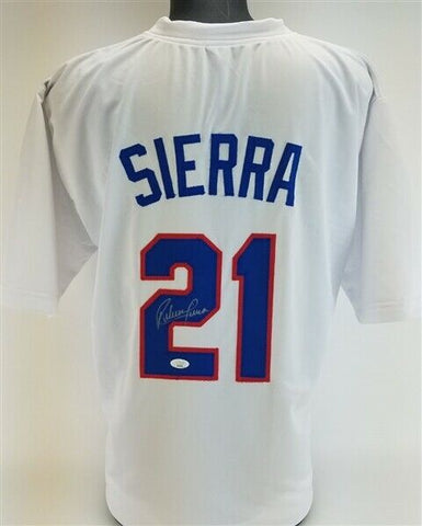 Ruben Sierra Signed Texas Rangers Jersey (JSA COA) A.L. RBI Leader 1989