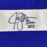 Autographed/Signed JIM ZORN Seattle Blue Football Jersey JSA COA Auto