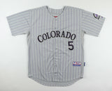 Carlos Gonzalez Signed Colorado Rockies Pinstriped Road Jersey (PSA Hologram) OF