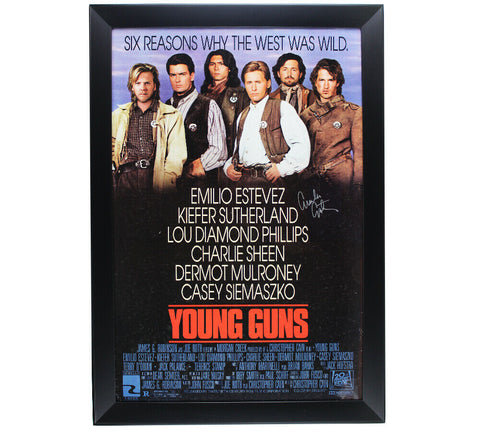 Emilio Estevez Signed Young Guns Framed 27x40 Color Movie Poster