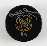 Bobby Orr Signed Official NHL Boston Bruins 50th Anniversary Logo Puck (Orr COA)