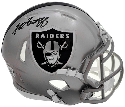 FRED BILETNIKOFF AUTOGRAPHED RAIDERS FLASH GRAY SPEED MINI HELMET BECKETT 208233