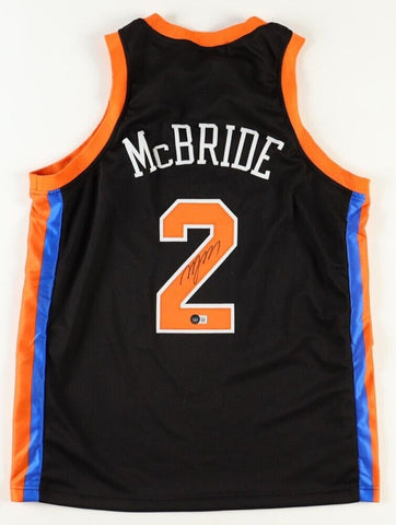 Miles McBride Signed New York Knicks Black Jersey (Beckett) 2021 NBA Draft Pick