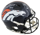 Broncos John Lynch & Champ Bailey HOF Signed Full Size Speed Proline Helmet BAS