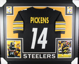 GEORGE PICKENS (Steelers black SKYLINE) Signed Autographed Framed Jersey JSA