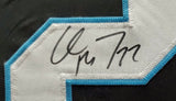 PANTHERS CHRISTIAN MCCAFFREY AUTOGRAPHED FRAMED BLACK JERSEY BECKETT 191183