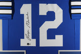 ROGER STAUBACH (Cowboys blue TOWER) Signed Autographed Framed Jersey Beckett