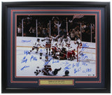 1980 Miracle On Ice Multi Signed Framed 16x20 Photo Eruzione, Craig, +13 BAS LOA