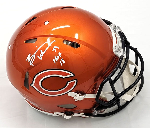 Brian Urlacher Signed Chicago Bears Authentic Flash Helmet W/ HOF 18 Beckett