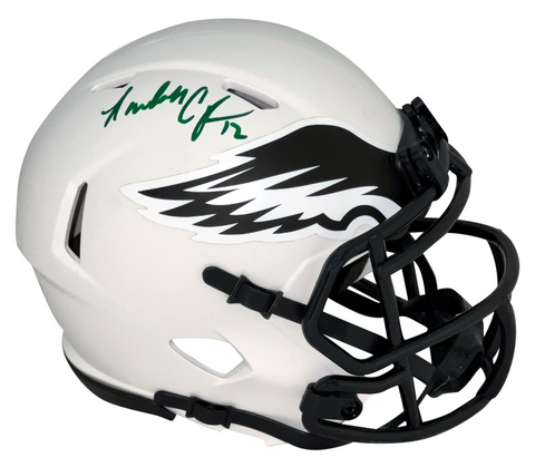 RANDALL CUNNINGHAM SIGNED PHILADELPHIA EAGLES LUNAR MINI HELMET BECKETT