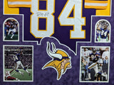 FRAMED IN SUEDE MINNESOTA VIKINGS RANDY MOSS AUTOGRAPHED SIGNED JERSEY JSA COA